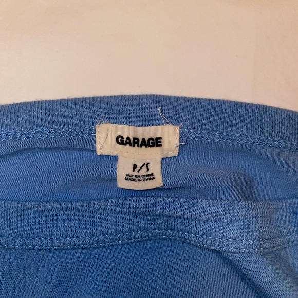 Garage Small Cropped Long Sleeve Shirt, Blue - Picture 3 of 4